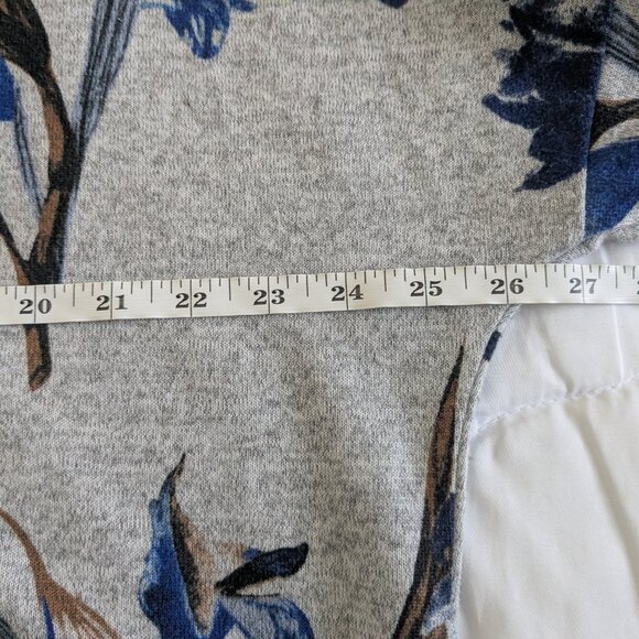 ZYIA Active Top Women's XXL Blue Gray Floral Cropped Pullover Dolman Sweatshirt - Picture 12 of 13